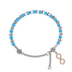 Mitra Sonsuzluk Bilezik - Akuamarin 14 ayar beyaz altın bilezik #cas39e