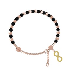 Mitra Sonsuzluk Bilezik - Siyah zirkon 8 ayar rose altın bilezik #fxa78a