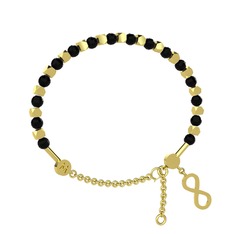 Mitra Sonsuzluk Bilezik - Siyah zirkon 925 ayar altın kaplama gümüş bilezik #gcob6r