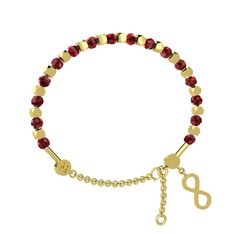 Mitra Sonsuzluk Bilezik - Garnet 14 ayar altın bilezik #ivkd03