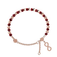 Mitra Sonsuzluk Bilezik - Garnet 8 ayar rose altın bilezik #k6gva3