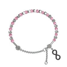 Mitra Sonsuzluk Bilezik - Pembe kuvars 925 ayar gümüş bilezik #l5jm8y