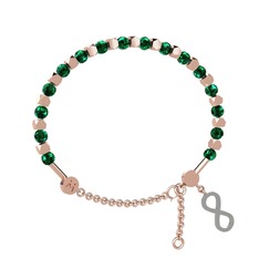 Mitra Sonsuzluk Bilezik - Yeşil kuvars 8 ayar rose altın bilezik #nja6yy