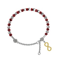 Mitra Sonsuzluk Bilezik - Garnet 18 ayar beyaz altın bilezik #qawd9d