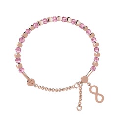 Mitra Sonsuzluk Bilezik - Pembe kuvars 925 ayar rose altın kaplama gümüş bilezik #qejmox