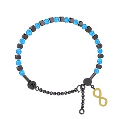 Mitra Sonsuzluk Bilezik - Akuamarin 925 ayar siyah rodyum kaplama gümüş bilezik #qjwgqc