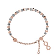 Mitra Sonsuzluk Bilezik - Beyaz zirkon 8 ayar rose altın bilezik #st7k86