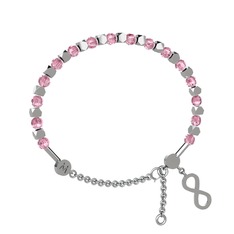 Mitra Sonsuzluk Bilezik - Pembe kuvars 925 ayar gümüş bilezik #tcqxeb