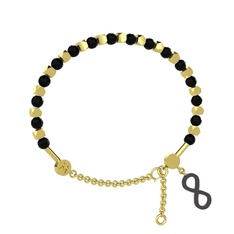 Mitra Sonsuzluk Bilezik - Siyah zirkon 925 ayar altın kaplama gümüş bilezik #ux8rfh