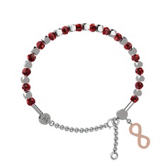 Garnet 18 ayar beyaz altın bilezik