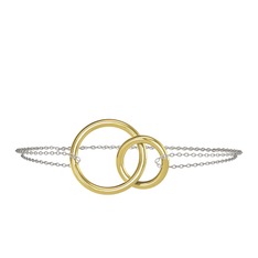 İkili Daire Bilezik - 8 ayar altın bilezik (40 cm beyaz altın rolo zincir) #1fswk2w