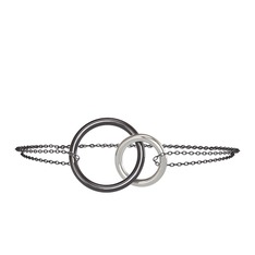 925 ayar siyah rodyum kaplama gümüş bilezik (40 cm gümüş rolo zincir)