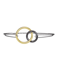 İkili Daire Bilezik - 18 ayar altın bilezik (40 cm gümüş rolo zincir) #1wy1k8e