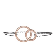 8 ayar rose altın bilezik (40 cm gümüş rolo zincir)