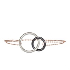 8 ayar beyaz altın bilezik (40 cm rose altın rolo zincir)