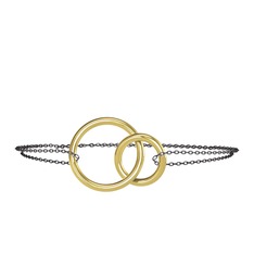 18 ayar altın bilezik (40 cm gümüş rolo zincir)