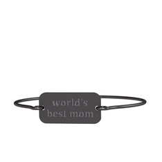 World's Best Mom Bilezik - 925 ayar siyah rodyum kaplama gümüş bilezik #1viuqpq
