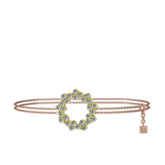 Lily Bilezik - Swarovski 18 ayar altın bilezik (40 cm rose altın rolo zincir) #1i8qils