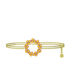 Lily Bilezik - Sitrin 8 ayar rose altın bilezik (40 cm altın rolo zincir) #lr7yqd