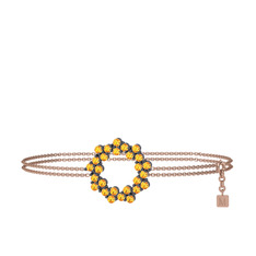 Lily Bilezik - Sitrin 925 ayar siyah rodyum kaplama gümüş bilezik (40 cm gümüş rolo zincir) #m4q5vj