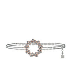 Lily Bilezik - Swarovski 925 ayar rose altın kaplama gümüş bilezik (40 cm beyaz altın rolo zincir) #mjjzx5