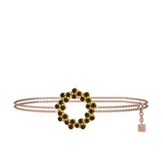 Lily Bilezik - Dumanlı kuvars 14 ayar altın bilezik (40 cm rose altın rolo zincir) #nygpmq