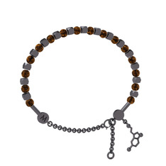 Mitra Serotonin Bilezik - Dumanlı kuvars 925 ayar siyah rodyum kaplama gümüş bilezik #13x2seu