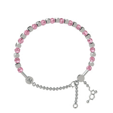 Pembe kuvars 925 ayar gümüş bilezik