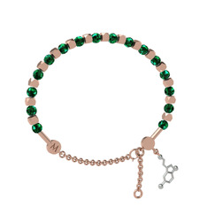 Mitra Serotonin Bilezik - Yeşil kuvars 14 ayar rose altın bilezik #15dtc9b