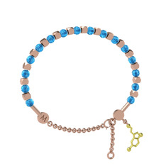 Mitra Serotonin Bilezik - Akuamarin 925 ayar rose altın kaplama gümüş bilezik #189zvgl