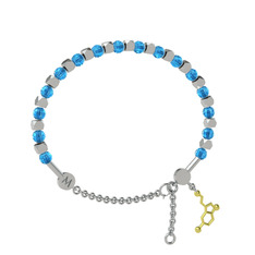 Akuamarin 18 ayar beyaz altın bilezik