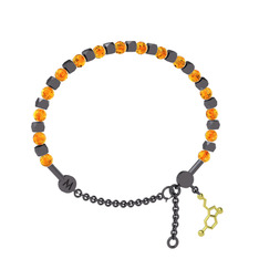 Mitra Serotonin Bilezik - Sitrin 925 ayar siyah rodyum kaplama gümüş bilezik #1eshxmc