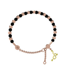 Siyah zirkon 925 ayar rose altın kaplama gümüş bilezik