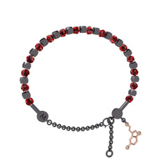Mitra Serotonin Bilezik - Garnet 925 ayar siyah rodyum kaplama gümüş bilezik #1ifgw6a