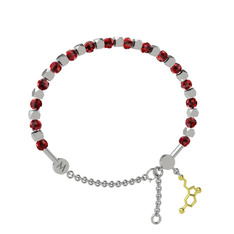 Mitra Serotonin Bilezik - Garnet 8 ayar beyaz altın bilezik #1jb4n23