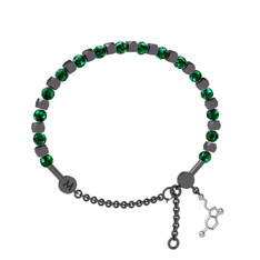 Mitra Serotonin Bilezik - Yeşil kuvars 925 ayar siyah rodyum kaplama gümüş bilezik #1pxaycq