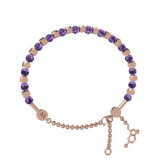 Mitra Serotonin Bilezik - Ametist 8 ayar rose altın bilezik #1ure735