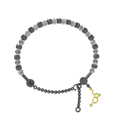 Mitra Serotonin Bilezik - Beyaz zirkon 925 ayar siyah rodyum kaplama gümüş bilezik #1v8v7j2