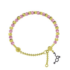 Mitra Serotonin Bilezik - Pembe kuvars 14 ayar altın bilezik #1xn3rye