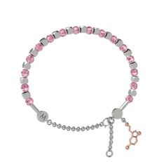 Mitra Serotonin Bilezik - Pembe kuvars 18 ayar beyaz altın bilezik #234243
