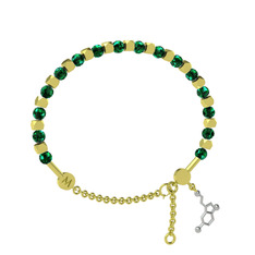 Mitra Serotonin Bilezik - Yeşil kuvars 925 ayar altın kaplama gümüş bilezik #25iwz8