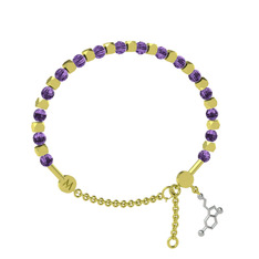 Mitra Serotonin Bilezik - Ametist 925 ayar altın kaplama gümüş bilezik #7c8qul