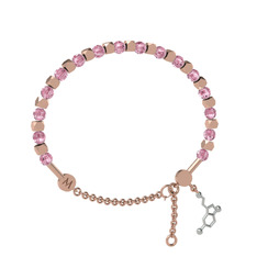 Mitra Serotonin Bilezik - Pembe kuvars 925 ayar rose altın kaplama gümüş bilezik #at3u9k