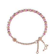 Pembe kuvars 8 ayar rose altın bilezik