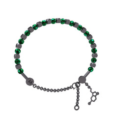 Mitra Serotonin Bilezik - Yeşil kuvars 925 ayar siyah rodyum kaplama gümüş bilezik #jgroi8
