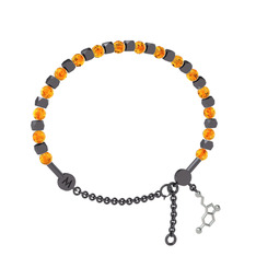 Mitra Serotonin Bilezik - Sitrin 925 ayar siyah rodyum kaplama gümüş bilezik #oozwwo