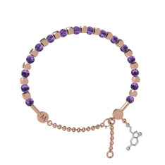 Mitra Serotonin Bilezik - Ametist 925 ayar rose altın kaplama gümüş bilezik #twut0x