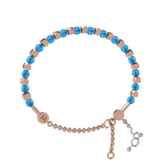 Mitra Serotonin Bilezik - Akuamarin 925 ayar rose altın kaplama gümüş bilezik #v1zsdt