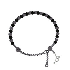 Mitra Serotonin Bilezik - Siyah zirkon 925 ayar siyah rodyum kaplama gümüş bilezik #y52j22