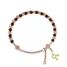 Mitra Dopamin Bilezik - Dumanlı kuvars 8 ayar rose altın bilezik #15mhufv